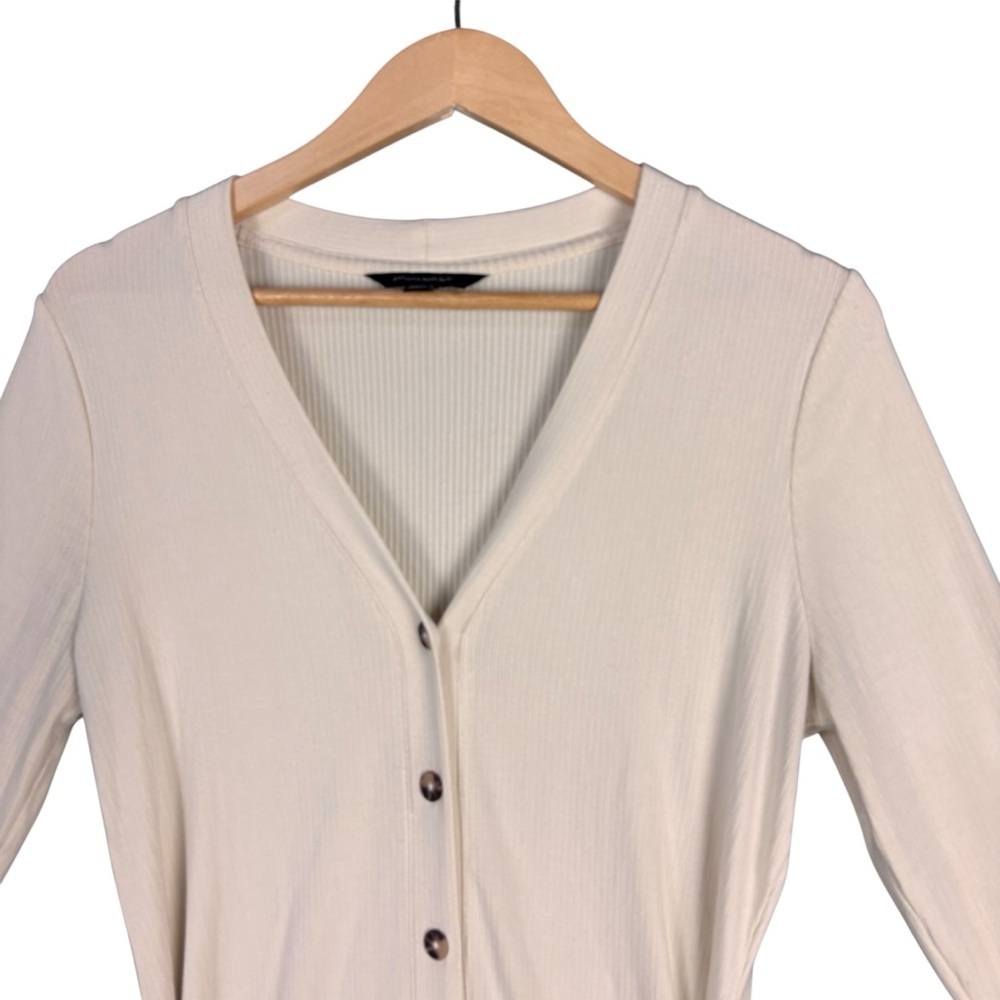Banana Republic Ribbed Button-Front Tie Waist Sweater Dress/Cardigan – Sz M - Picture 4 of 11